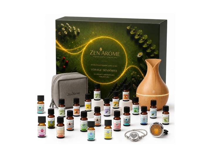 Calendrier de l'Avent aromathérapie, 24 huiles, synergies, diffuseurs
