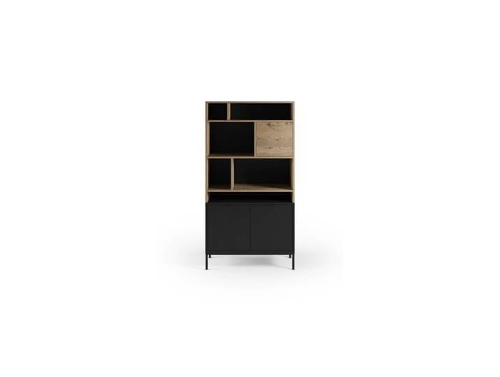 ELINE - Bibliothèque 90cm en mélamine - Noir