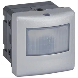 Legrand 079247A MOSAIC 2-Leiter Bewegungsmelder, 170°, 100W LED, Farbe: Aluminium