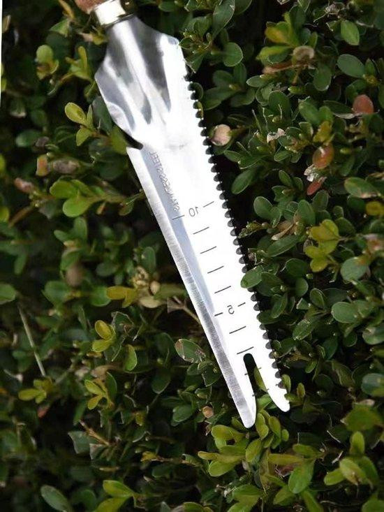Wieder Schop Onkruidverwijderaar voor Tuinonderhoud met Roestvrij Stalen Kop en Houten Handvat - Zilver