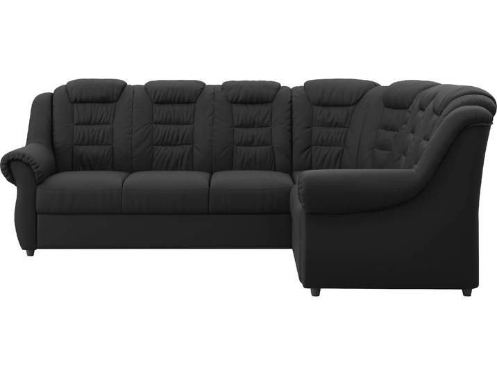 Ecksofa, Kunstleder SOFTLUX®, Schwarz, 266×216 cm, Hohe Rückenlehne, Klassisch, Home Affaire