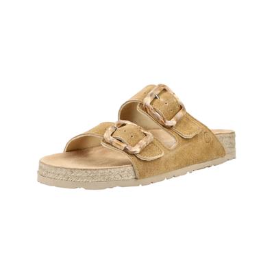 Pantolette ROHDE "Rohde Pantoletten Veloursleder", Damen, Gr. 37, natur, Veloursleder, Schuhe Pantolette
