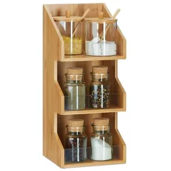 Relaxdays Organizer Bambus mit 3 Ebenen Hellbraun