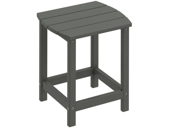 Outsunny Outdoor-Beistelltisch Hdpe Grau, Kunststoff, rechteckig, 37x46x48 cm, Gartenmöbel, Gartentische, Garten-Beistelltische