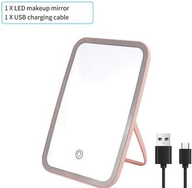 Uplift Essentials USB Tricolor Vanity Lights Foldable Dimmable LED Strip High Yield Beauty & Dressing Table Lighting Hub pink
