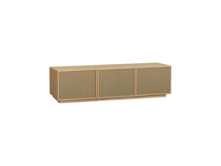 Alice's Garden sweeek - TV-Möbel 3 Türen Holzdekor und Stoff 180cm - Kuba