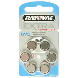 Hörgerät-Batterie R675AE Rayovac EXTRA ADVANCED, 6 Stück, wie 675, R675, R675AE, PR44, 665HPX