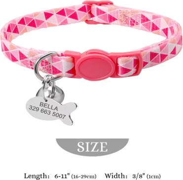 Inspire Picks Personalized Engraved Nylon Cat Collar With Custom ID Tag 098pi3