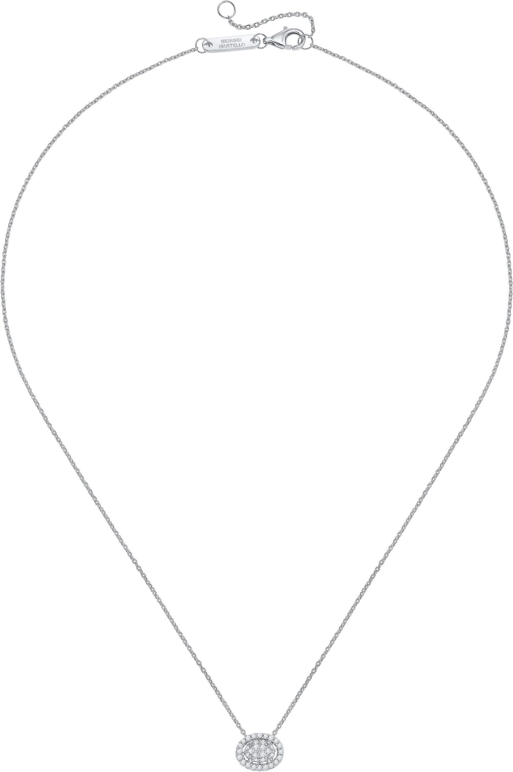 Kette mit Anhänger "Kette mit Lab Grown Brillanten, Silber 925", silber, GIORGIO MARTELLO MILANO, Halsketten, Damen, Silber 925 (Sterlingsilber), Kette mit Anhänger
