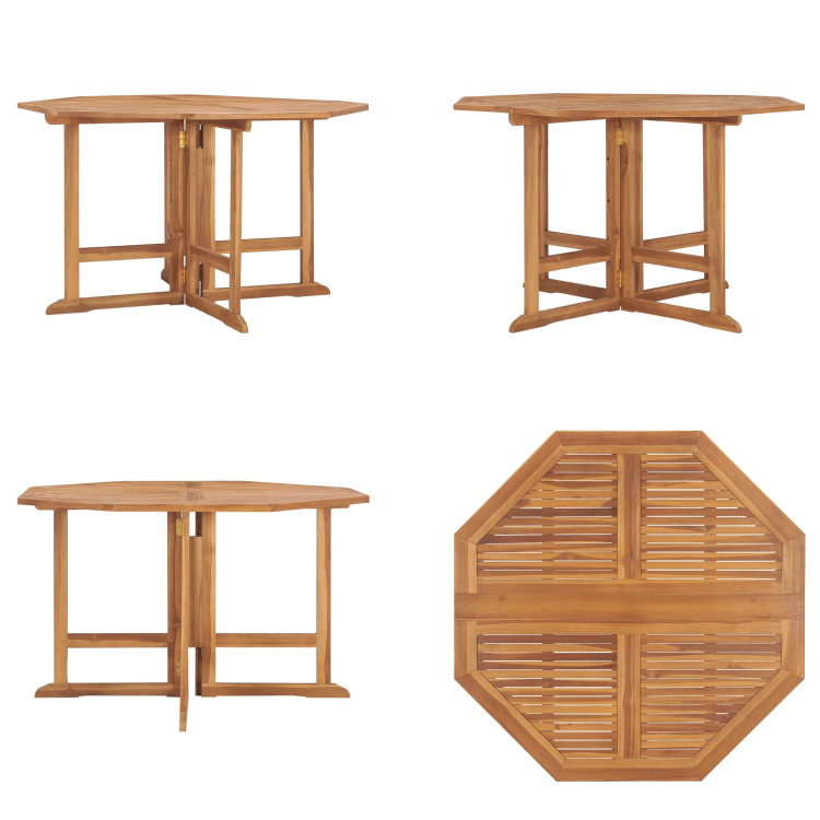 vidaXL Garten Esstisch Klappbar 110x110x75 cm Massivholz Teak - Garten-Esstisch - Garten-Esstische - Holz-Garten-Esstisch - Massivholz-Garten-Esstisch