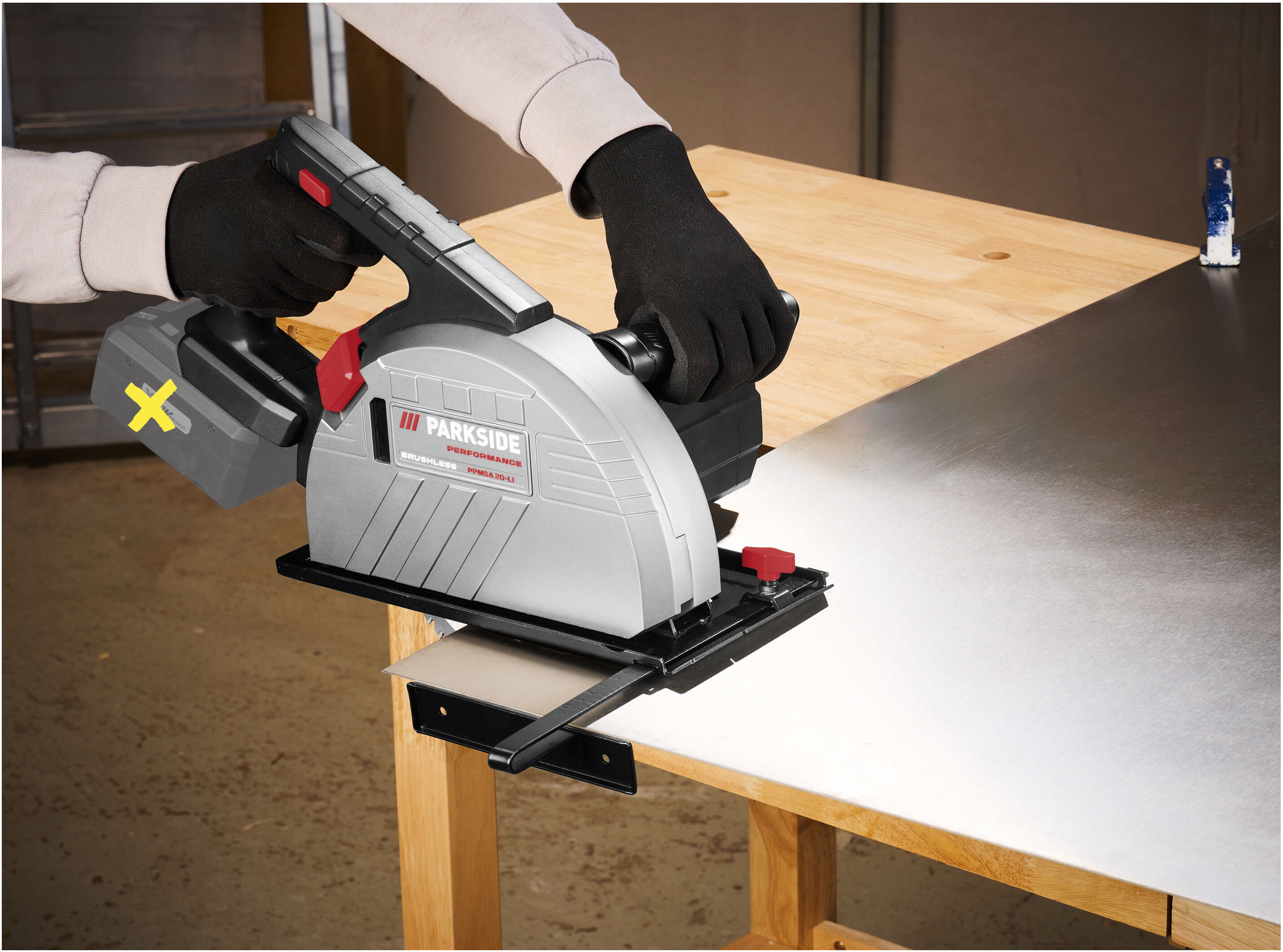 PARKSIDE PERFORMANCE® 20 V Akku-Metallhandkreissäge »PPMSA 20-Li A1«, ohne Akku und Ladegerät