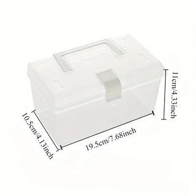 Klare Aufbewahrungsbox für den Haushalt, Organizer-Box aus Kunststoff für den Schreibtisch, Aufbewahrungsbox für die Hand, kleine Box, Organizer-Box, Medikamentenbox, Aufbewahrungsbox,