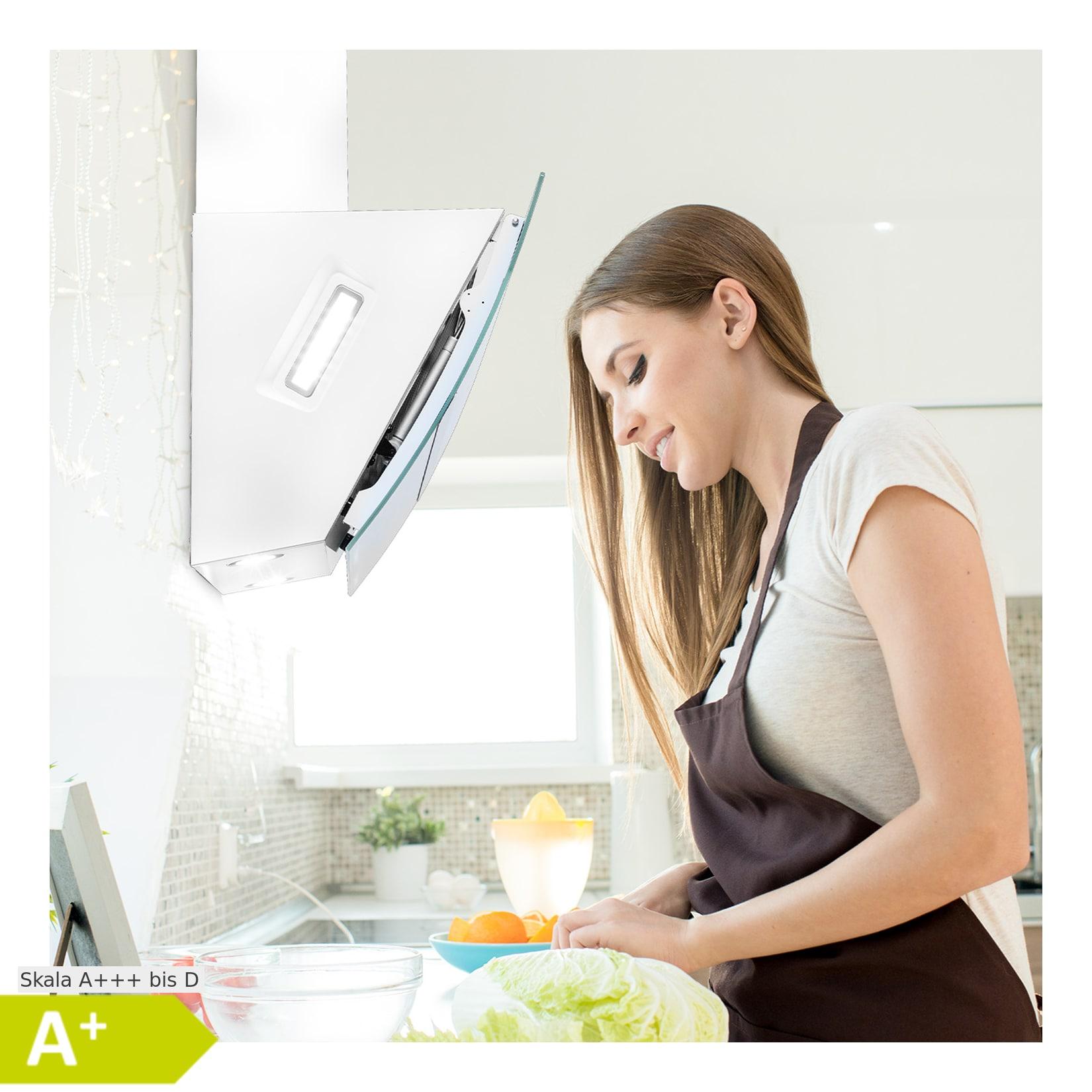 Clara 60 Dunstabzugshaube Glas 591 m³/h Touch Ambiente-Licht Weiß