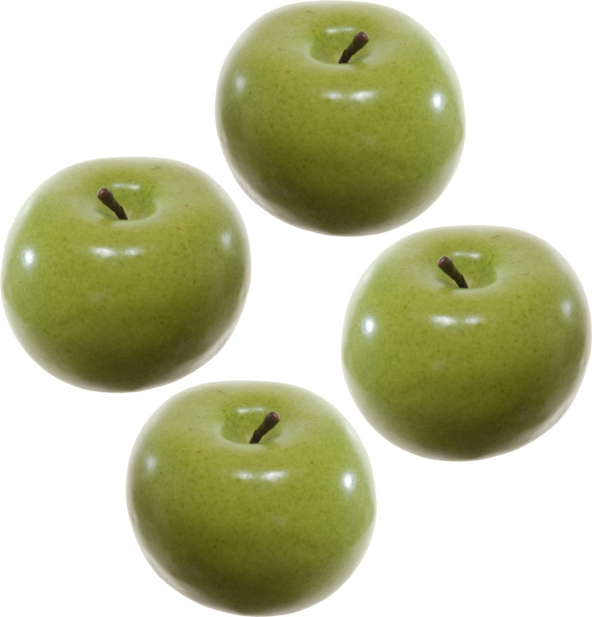 Set van 4 groene kunstappels van 6 cm voor decoratie