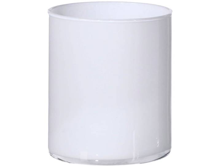 Tischvase CREATIV HOME Blumenvase aus Glas , weiss (weiß), H:15cm Ø:13cm, Glas, Vasen, Tischvase, zylindrische Form, Höhe 15 cm