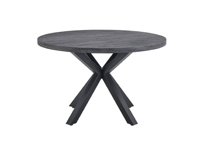 Esstisch rund 120 cm Akazie grau - schwarz - DAMIRA
