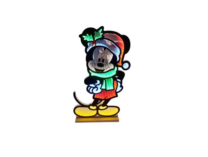Disney Weihnachtsfigur Mickey \u0026 Minnie, Mehrfarbig, Kunststoff, Maus, Maus, 40 cm, zum Stellen, Dekoration, Weihnachtsdekoration, Winterdeko, Weihnachtsfiguren