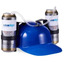 Relaxdays 4 x Party Trinkhelm Blau,Schwarz,Transparent