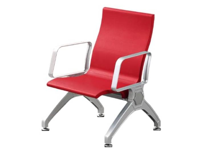 YPIOUREN Esszimmer Stühle, Wartezimmer Stühle Bequeme PU-Material + Aluminiumlegierung, 750 Kg Tragfähigkeit, Bequeme Rückenlehne und Armlehnen(Red)