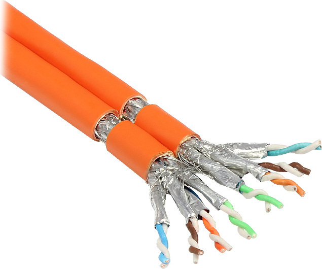 Verlegekabel Cat. 7 S/FTP PiMF 1000MHz Duplex, AWG23, FRNC-B, orange, 500m, Good Connections