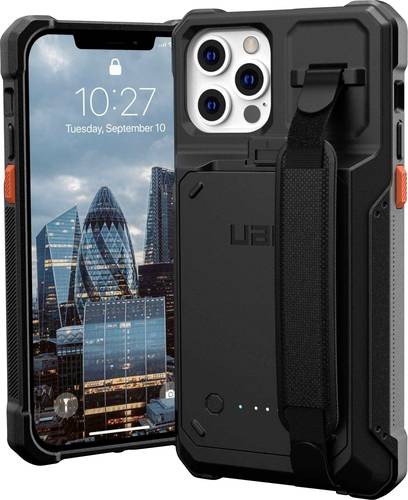Urban Armor Gear Gear Workflow Ladecover Apple iPhone 15 Schwarz Induktives Laden, integrierter Akku, Mit Handschlaufe