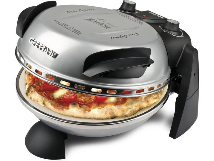 G3 Ferrari Delizia - Pizzaoven elektrisch - 400°C - Vuurvaste pizzasteen Ø31 cm - Pizza in 5 min - Zilverkleurig