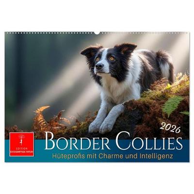 Border Collies Hüteprofis (Wandkalender 2026 DIN A2 quer), CALVENDO Monatskalender