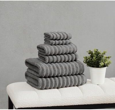Borghese Roma Ribbed Zero Twist 6 Piece Towel Set