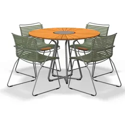 Houe Gartenmöbel Set Circle Tisch Ø110 cm mit 4 Click Stühlen