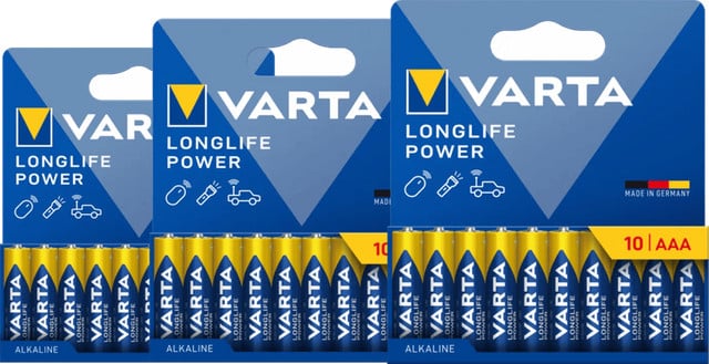 Varta Longlife Power AAA Batterijen, 30 stuks