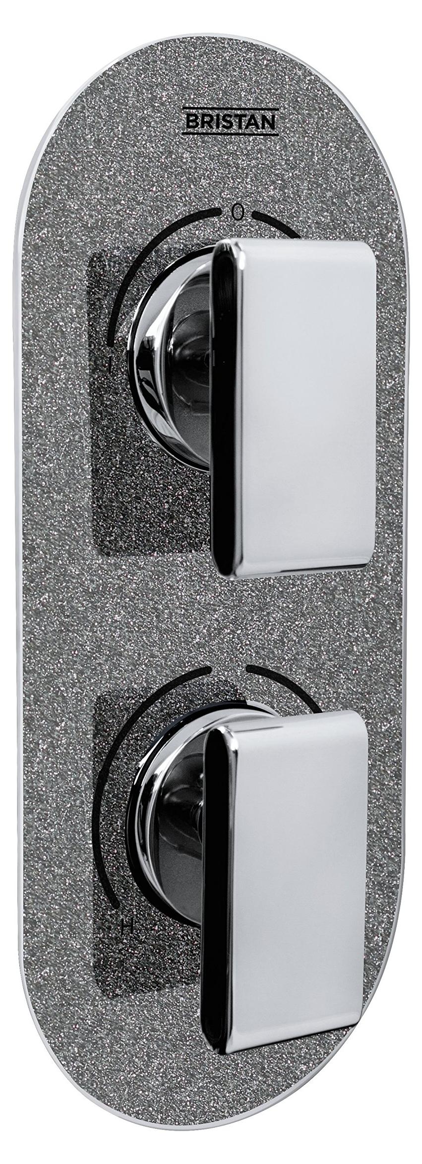 Verstecktes Dual Control Ventil mit Diverter, Chrom/Graphit