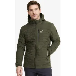 Flex Stretch Hooded Down Jacket Herren Forest Night, Größe:4XL - Winterjacken - Grün