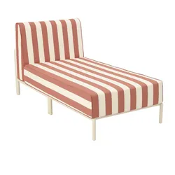 Oviala Business Gestreifte Chaiselongue für modulare Gartenmöbel aus terrakotta Stoff Oviala