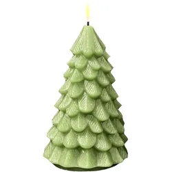 Weihnachtsbaum LED Kerze Hellgrün 16cm