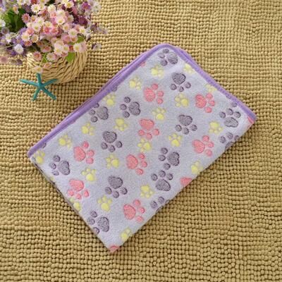 Inspired Living Cozy Paw Print Flannel Pet Blanket And Soft Pet Mat d m