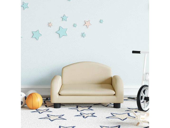 vidaXL Kindersofa Creme 50x40x30 cm Stoff