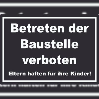 HB-Druck Betreten der Baustelle Aufkleber weiß-schwarz A3 (297x420mm)