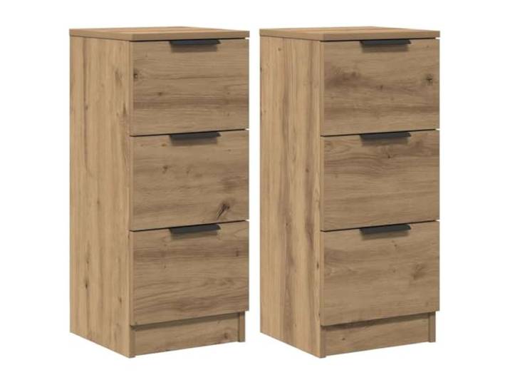 Fisinber Sideboards 2er Set Artisan-Eiche 30x30x70 cm 3 Schubladen Vielseitiger Beistellschrank im 2er Set für Schlafzimmer und Wohnzimmer. Bietet praktischen Stauraum durch 3 Schubladen.