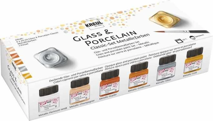 Kreul "Metallic" Farbset für Glas und Porzellan, 6 x 20 ml