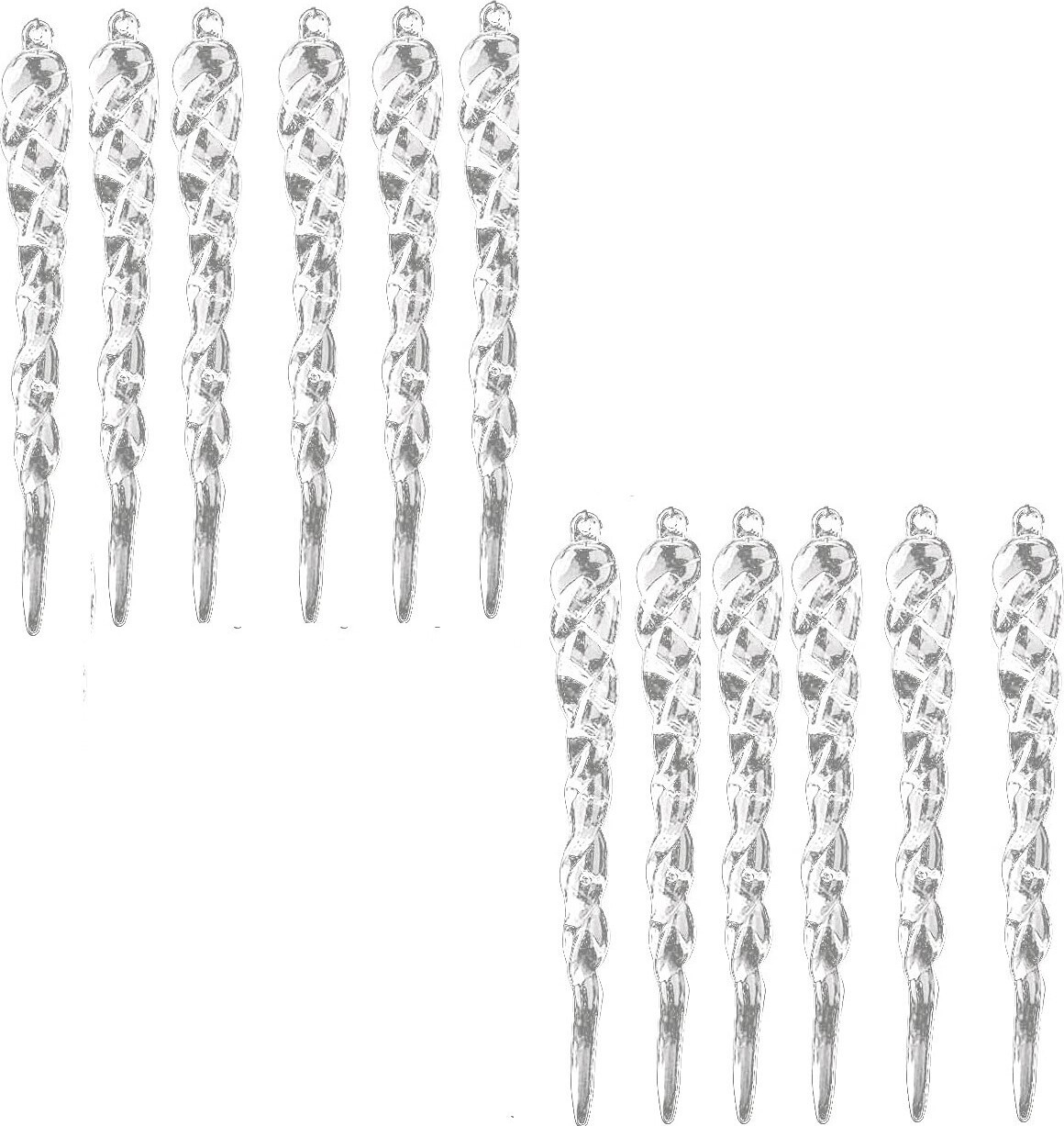 INF Kerstboomhanger Istapp kunststof transparant 12-pack