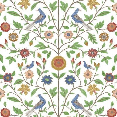 NextWall Bird Toile Peel and Stick Wallpaper