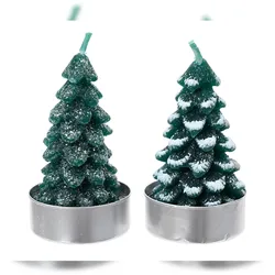 Christmas Decorations 4 Teelichter Kerzen Paraffin 7cm Tannenbaum Form Tischkerzen Adventskerzen Dekokerzen Teelicht Weihnachten Tischdeko Weihnachtsdeko Grün