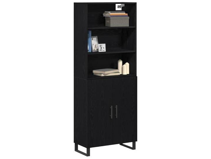 FAF-NEUF* Haut de Buffet bas d'entrée Buffet Salon - chêne noir - 69.5x34x180 cm - bois d'ingénierie Buffet bas d'entrée Buffet