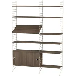 Funktionales Standregal mit Schrank Beige Walnuss