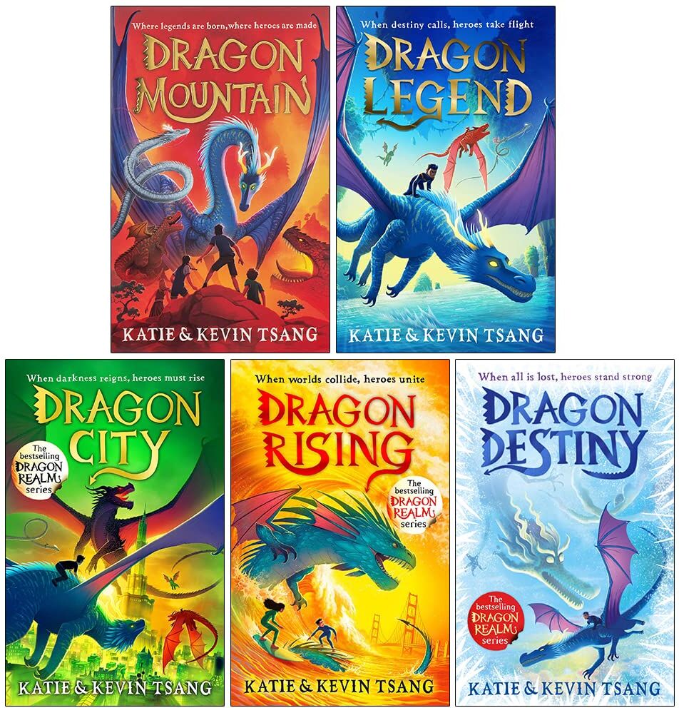 Simon & Schuster Ltd Dragon Realm Series 5 Books Collection Set By Katie Tsang, Kevin Tsang (Dragon Mountain, Dragon Legend, Dragon City, Dragon Rising, Dragon Destiny)