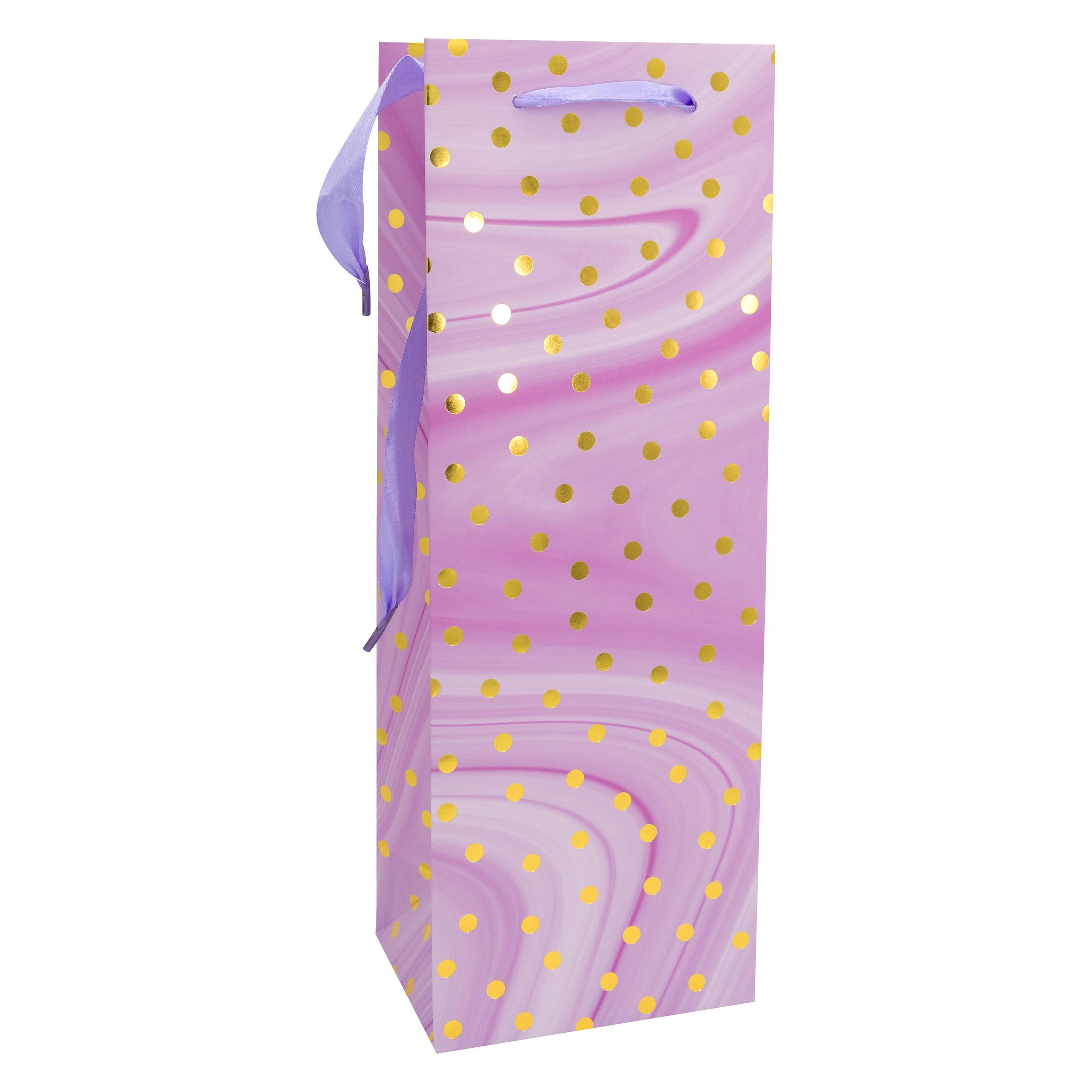 Idena Flaschentasche Dot lila 12x9x35cm FSC-Mix (42110000)