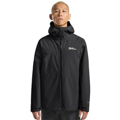 Funktionsjacke JACK WOLFSKIN "HIGHEST PEAK 3L JKT M", Herren, Gr. XL (54/56), schwarz, Obermaterial: 100% Polyester. Futter: 100% Polyester, Jacken Funktionsjacke, mit Kapuze, atmungsaktiv, wasserdicht, winddicht