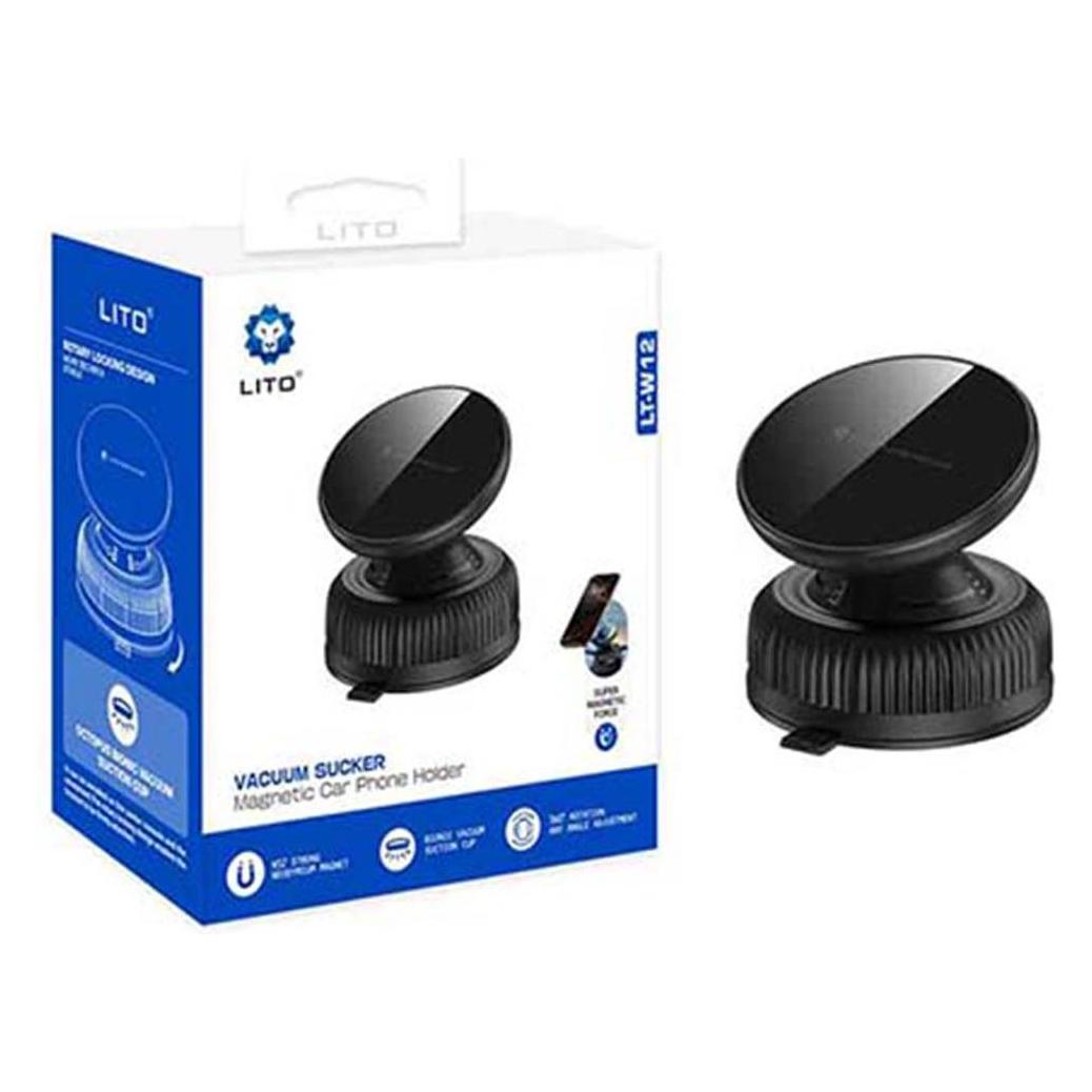Lito - Car Holder (LT-W12) - for Dashboard, Magnetic, Vacuum Sucker, Steady - Black (61003440)