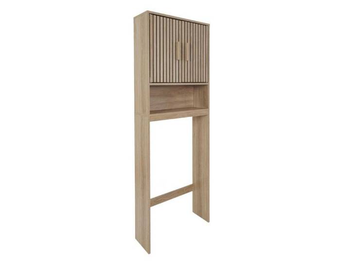 Meuble pour toilettes 2 portes effet bois avec tasseaux - PAJEN