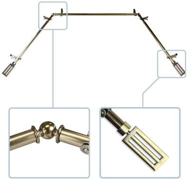 "InStyleDesign Cavalier 13/16"" Bay curtain rod 20""-36"", 38""-72"""